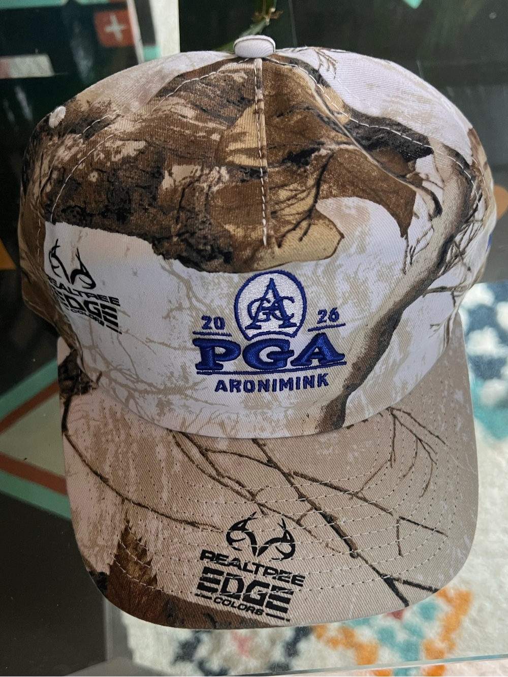 New Era PGA Aronimink Camouflage Baseball Cap in Brown and White